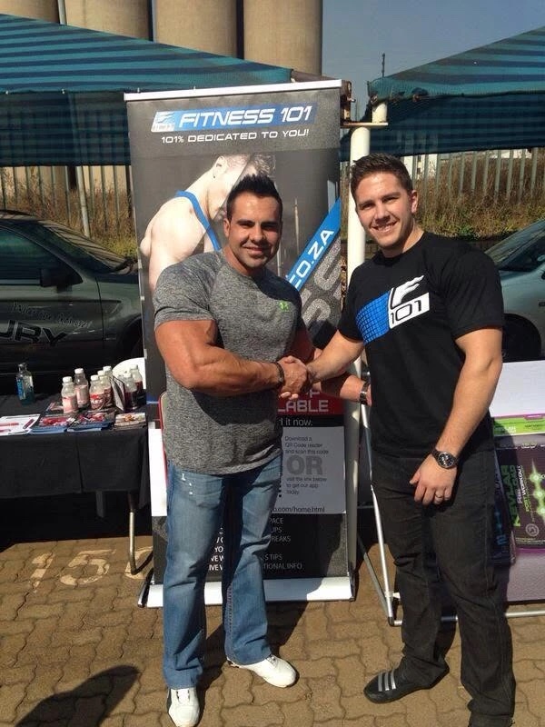 Jandre at a Fitness 101 stand